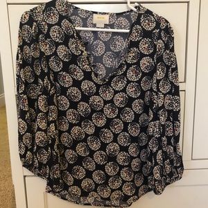 Anthropologie Maeve Geometric Print Blouse